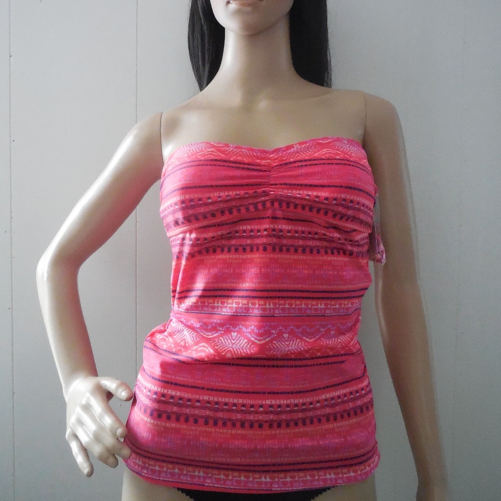 NEW Tie Back Belly Dancer Pink Bandeaukini Top